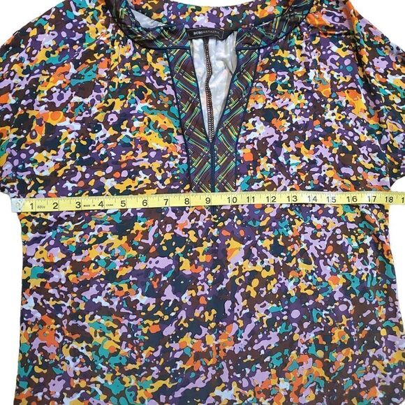 BCBGMaxAzria Womens Grape Paint Splatter Print Blouse Size XS - Picture 9 of 13